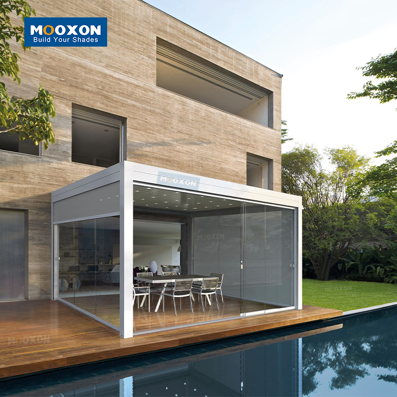 Shades Blackout Blind Custom Waterproof Smart Remote Control Motorized Outdoor Shade Roller Vertical Blinds