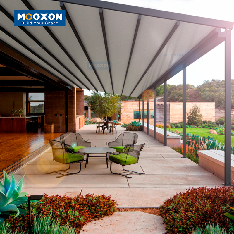 Mooxon PVC Outdoor Gazebo Automatic Pergola Metal Patio Awning Retractable Roof , PVC - S810