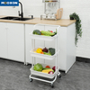 3 Tier Bathroom Organizer Shelving Rolling Cart Vegetable Fruit Kitchen Rack Storage Trolley