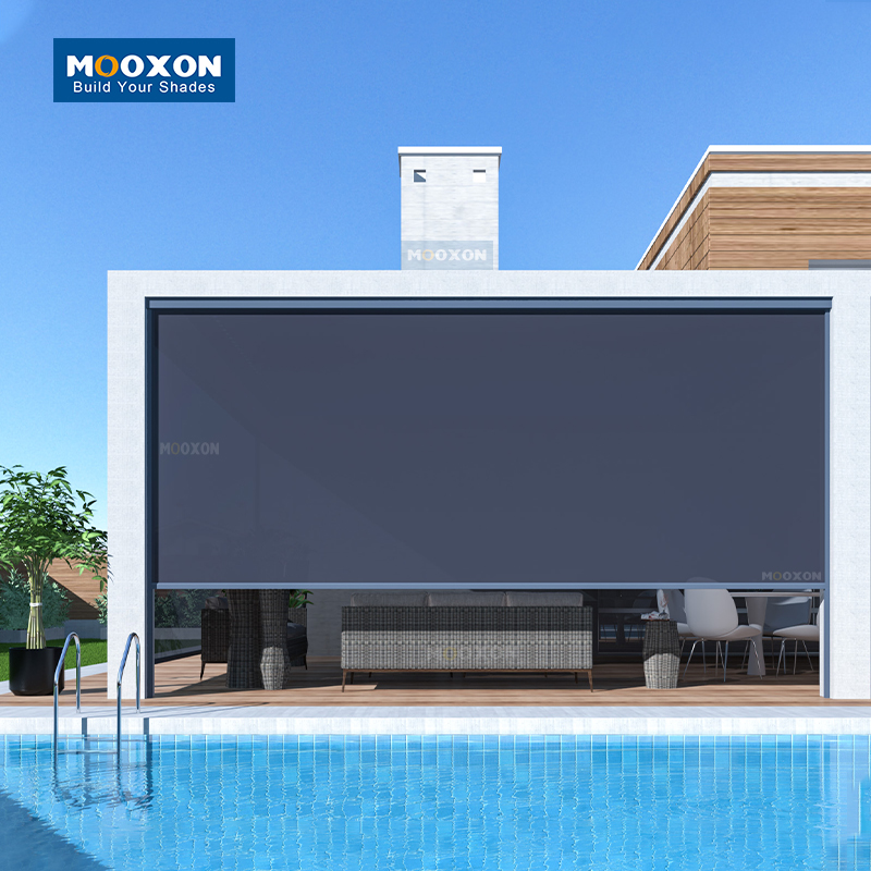 Mooxon Professional Customized Motroized Blind Control Blackout Smart Retractable Window Rainproof Roller Blinds