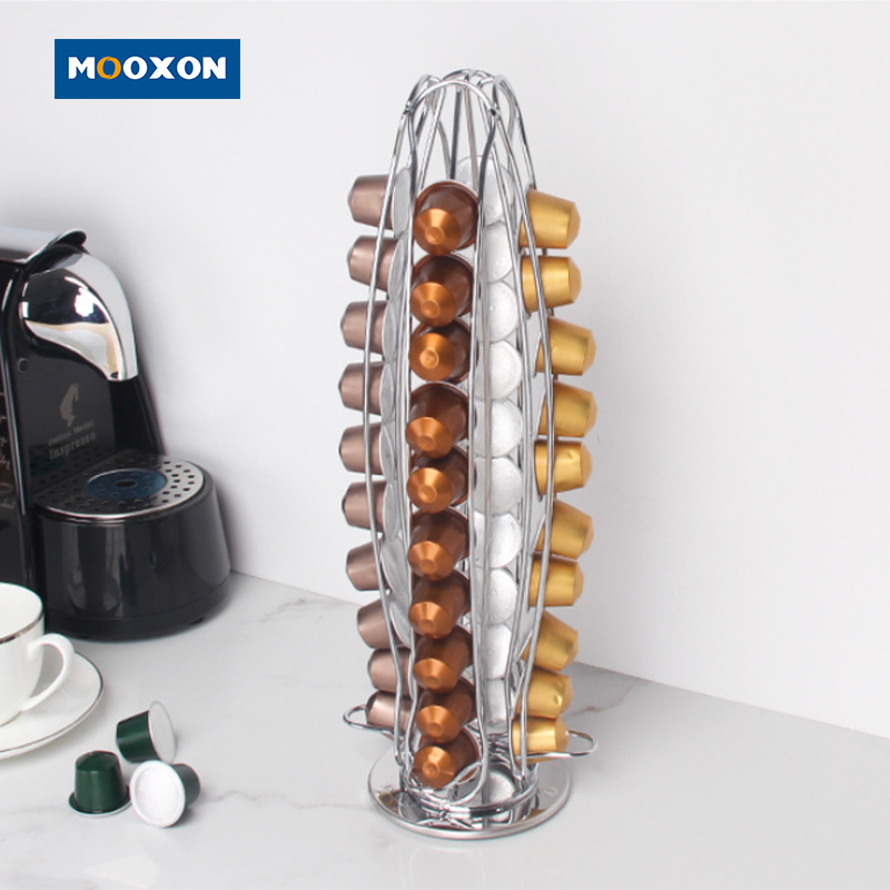 Coffee Storage Pod Holder Iron Revolving 40 Pcs For Nespresso , MX-C17-A
