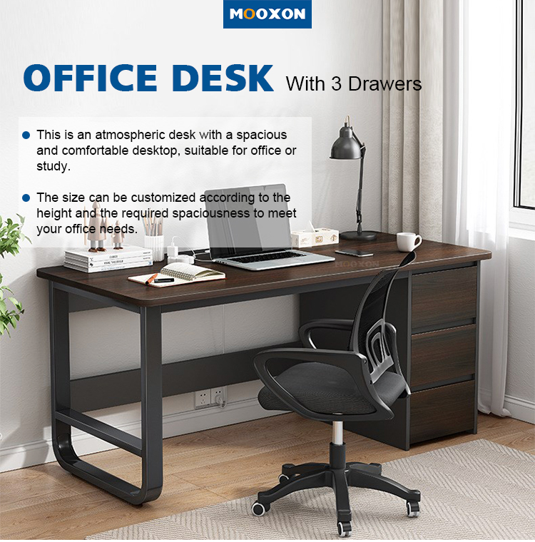 Luxury Standing Lifting Office Desk With 3 Drawers