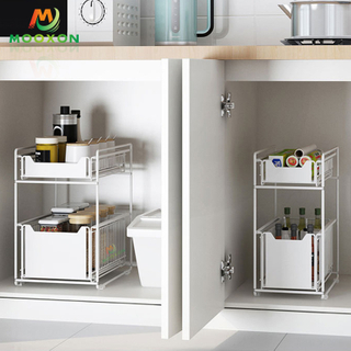 High Capacity Expandable Metal Cabinet Under The Kitchen Sink Storage 