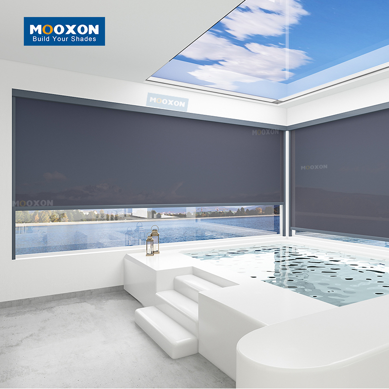 Exterior Rolling Shutters Motor Machine Window Aluminum Remote Control Curtain Windproof Zip Track Outdoor Blind