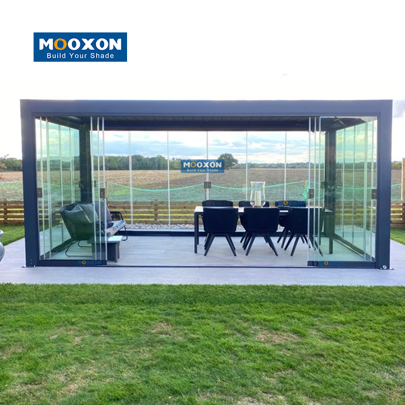 Waterproof Bioclimatic Gazebo Louver Roof Automatic Garden Outdoor Aluminium Pergola