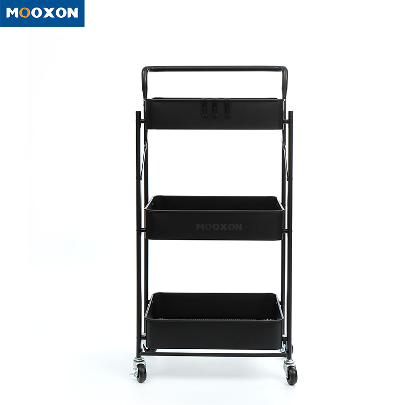 Easy To Instal Plastic Rolling In Hand Cart Trolley Kitchen Storage Holder Rack