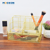 Rose Gold Storage Cosmetic Stationery Holder Desk Organizer Metal Basket Rack 