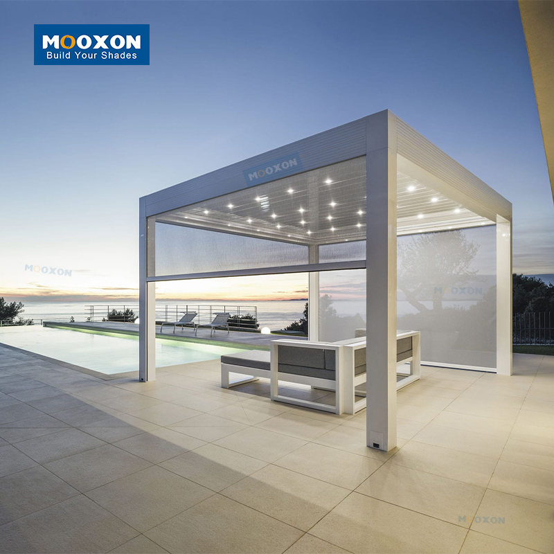 OEM Mooxon Customization Garden Corridor Rolling Shutter Window Security Roll Up Motor Windproof Zip Screen