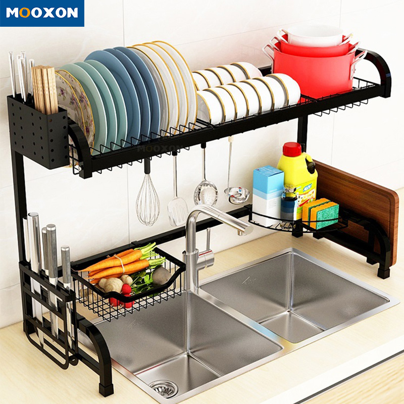 Stainless Steel Standing Kitchen Storage Over Sink Dish Drying Rack