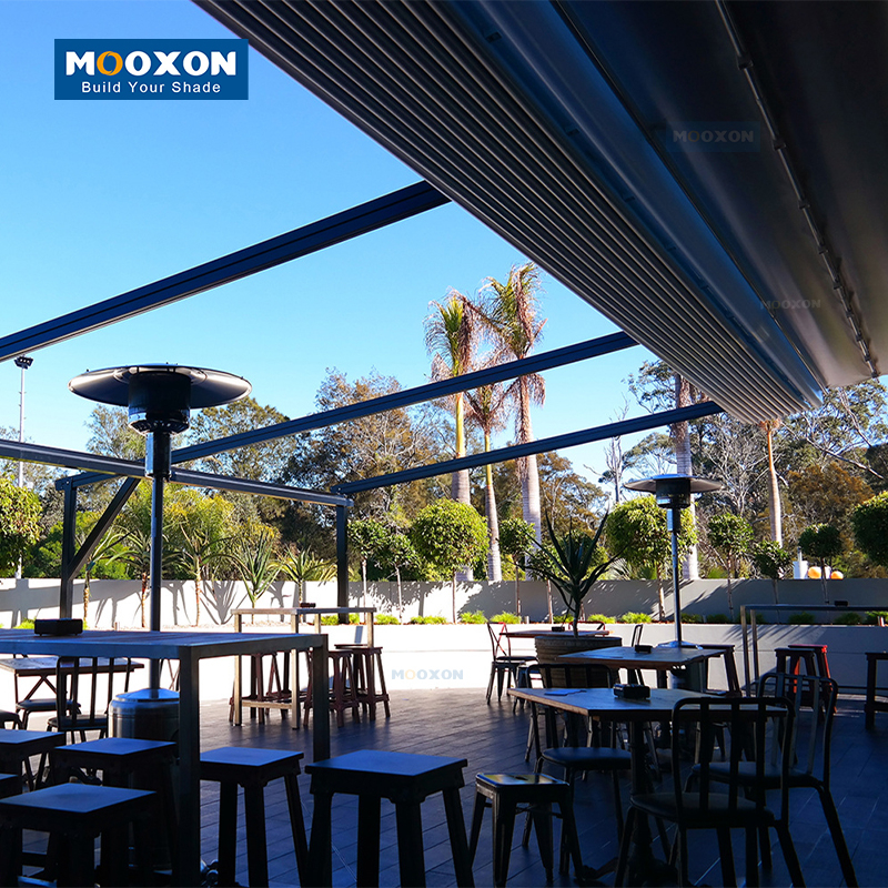 Waterproof Customized Polyester Fabric Balcony Pergola Awning Electric Canopy Motorized Aluminum Retractable Roof