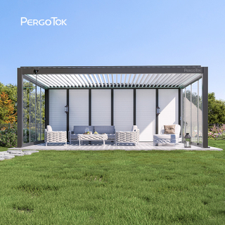 PergoTok Modern Outdoor Waterproof Patio Garden Covered Aluminium Pergola