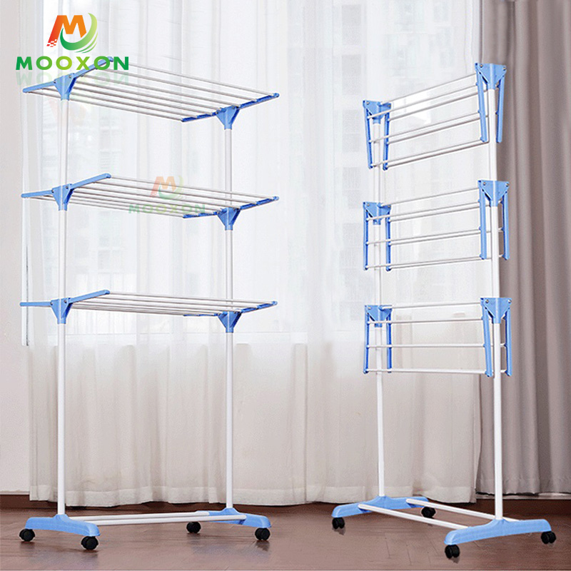 Household Living Room Rolling Type Multifunctional Drying Clothes Rack Storage Rack 