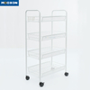3/4/5Tiers Mesh Wire Basket Rolling Storage Rack Office Utility Cart 