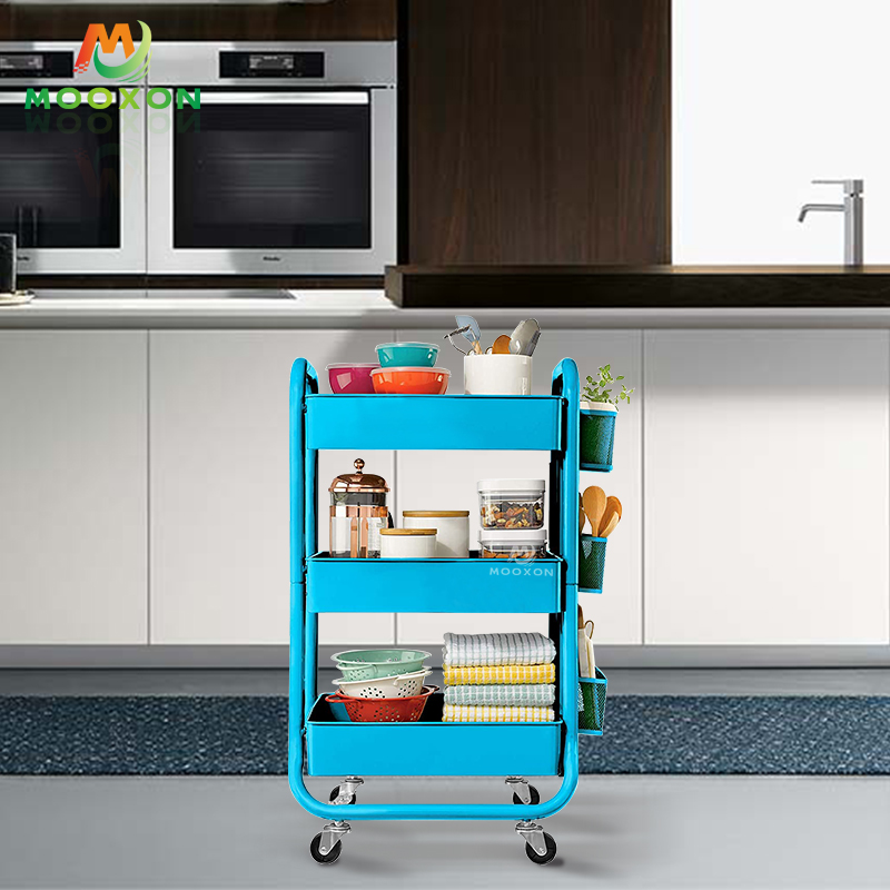 Modern Minimalist Design Easily Moved Household Organizer Rolling Storage Cart Trolleys 