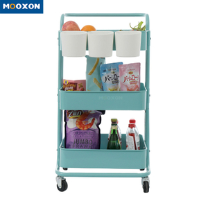 Utility Metal Four-Wheels Rolling Hotel Service Storage Holder In Hand Carts 