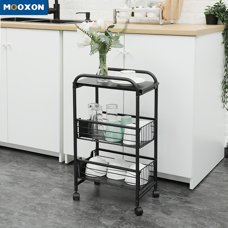 Rolling Organizer Cart Multifunctional Storage Trolley 4 Tier With Wheels, MX-D16