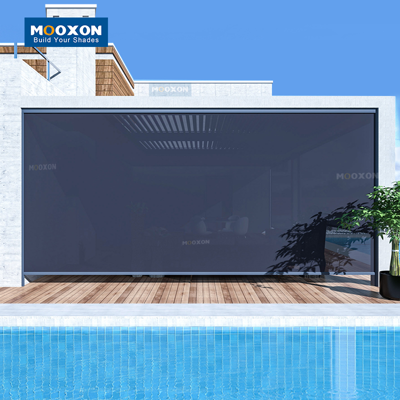 Exterior Rolling Shutters Motor Machine Window Aluminum Remote Control Curtain Windproof Zip Track Outdoor Blind