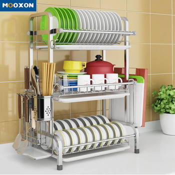 3Tier Over Sink Dish Drying Rack Stainless Steel Drainer Shelf for Kitchen Storage Counter Organizer
