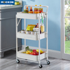 3-Tier Rolling Utility Hand Cart Mesh Storage Trolley Mobile Organizer Shelf Kitchen Rack
