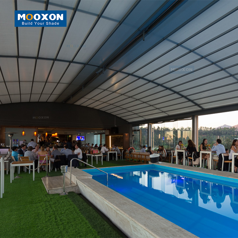 Waterproof Customized Polyester Fabric Balcony Pergola Awning Electric Canopy Motorized Aluminum Retractable Roof