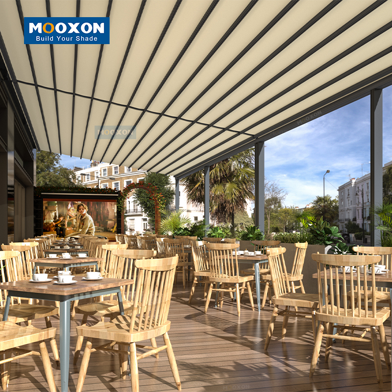 Mooxon PVC Outdoor Gazebo Automatic Pergola Metal Patio Awning Retractable Roof , PVC - S810